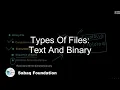 Types of files Text and Binary Computer Science Lecture Sabaq pk