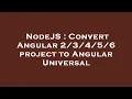 NodeJS Convert Angular 6 project to Angular Universal