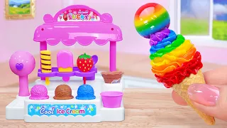 🌈 Rainbow Jelly Ice Cream Popsicles 🍦 Miniature Dessert Decorating | Sweet Baking