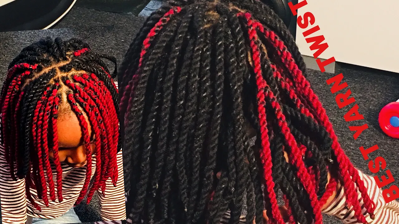 EASIEST YARN/WOOL TWIST ON NATURAL HAIR   how to do yarn twist on natural hair