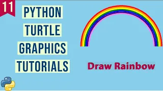 Rainbow with Python Turtle Python Turtle Graphics Tutorial Draw Designs in Python turtle