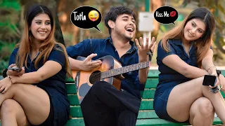 Totla (तोतला) Prank On Cute Girl😍| Randomly Singing Love Songs On Guitar | Epic Reactions😱| Jhopdi K