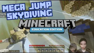 How to Code MINECRAFT MEGA JUMP SKYDIVING in Minecraft Education Edition with PYTHON