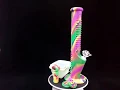 Cheap Rainbow Bongs Rasta Hand Pipes With Silicone Wax Containers