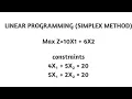 Linear programming Simplex Method part 2