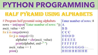 Python Program Pyramid Alphabets