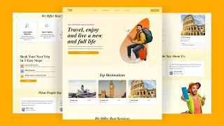 Responsive Travel Website Design Using HTML CSS JavaScript Free Source Code