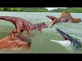 Download Lagu SPINOSAURUS VS CARNOTAURUS VS MOSASAURUS 🦖 Jurassic World Another Final Battle