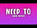 Gavin Adcock - Need To (Lyrics)