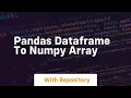 pandas dataframe to numpy array