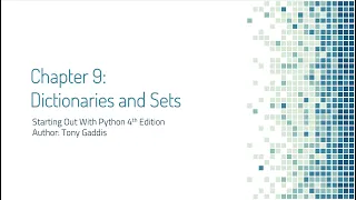 Introduction to Python Chapter 9 - 2023