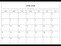 June 2026 Calendar Printable A4 US Letter Portrait Landscape Free PDF Download June 2026