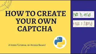 Create your own Image Captcha Python Project Easy Tutorial