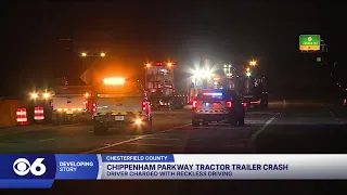 Driver charged in tractor-trailer crash that closed Route 150 south