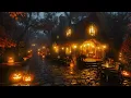 Cozy Pumpkin Cottage in Autumn Mist 🎃 Gothic Halloween Ambience | Dark Academia Piano & Violin