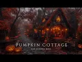 Cozy Pumpkin Cottage in Autumn Mist Gothic Halloween Ambience Dark Academia Piano Violin