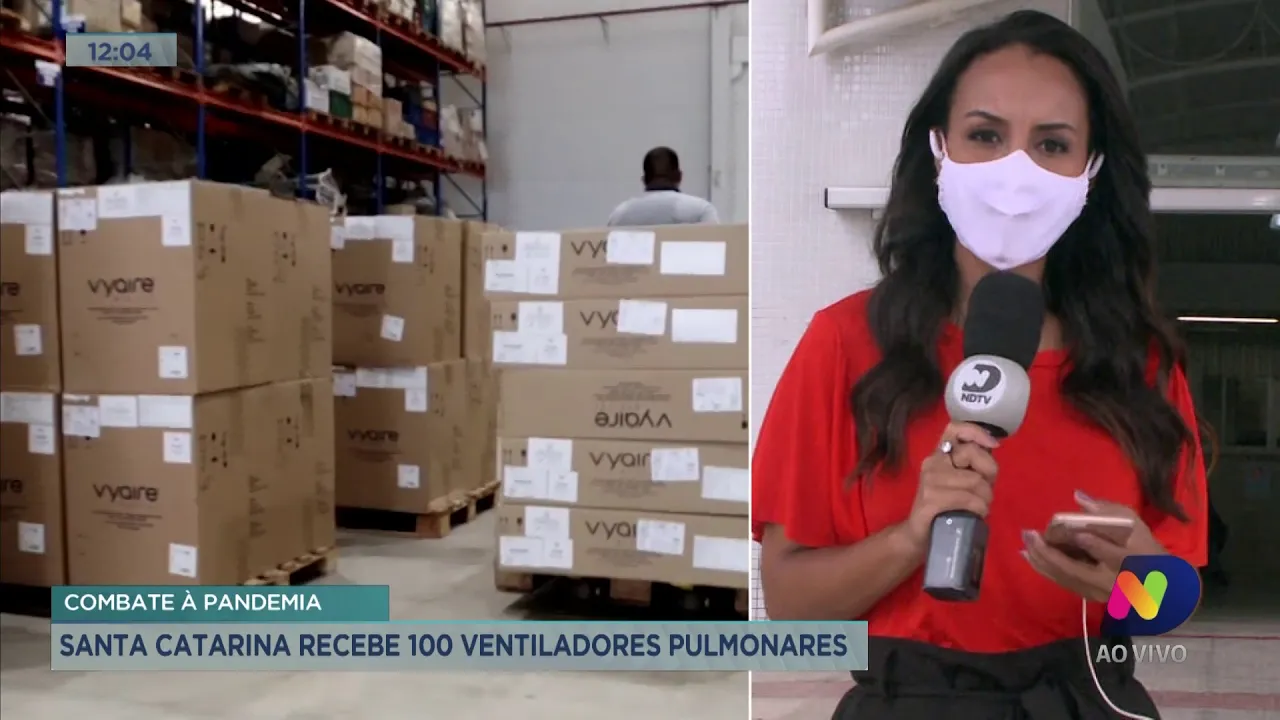 Combate à pandemia: Santa Catarina recebe 100 ventiladores pulmonares