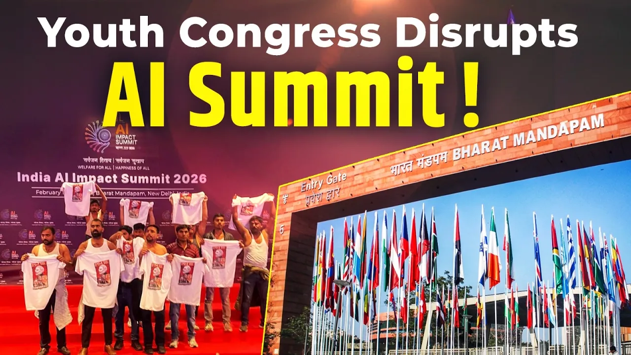 Youth Congress Disrupts AI Summit at Bharat Mandapam | BJP Slams Rahul Gandhi