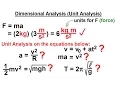Physics CH 0 General Introduction 2 of 20 Dimensional Analysis Unit Analysis