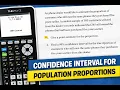 Confidence Interval for a population proportion TI Calculator Solved Problems