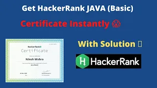 JAVA Basic Free Hacker rank Certification With Solutions Free Hacker rank Certificate
