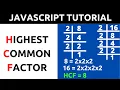 JavaScript program to find HCF GCD of two numbers Hindi Tutorial