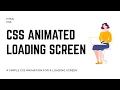 CSS Animated Loading Screen with HTML CSS - Coudion