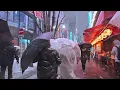 Tokyo Heavy Snow Night Walk in Shinjuku & Shibuya // 4K HDR Spatial Audio