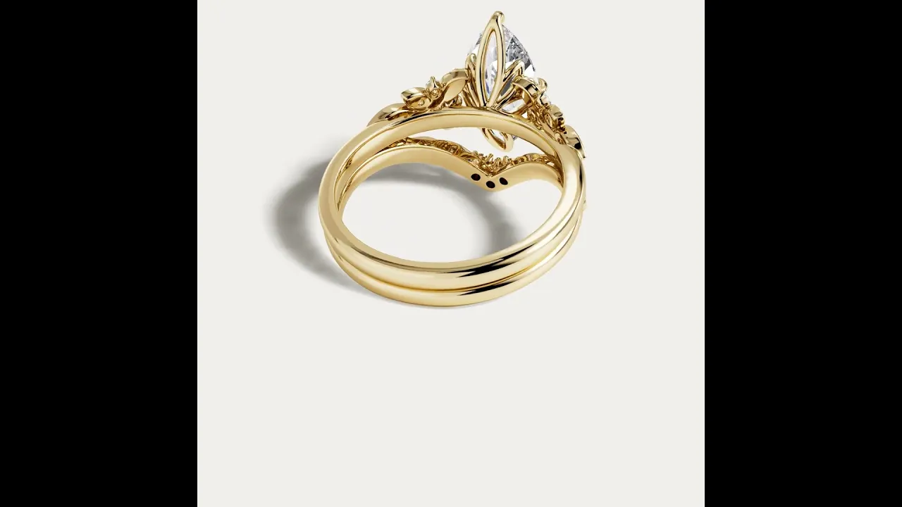Althea丨Marquise Cut Lab-Grown Diamond Ornate Bridal Ring Set