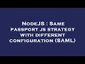 NodeJS Same passport js strategy with different configuration SAML