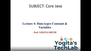 Data types Constant Variables in JAVA