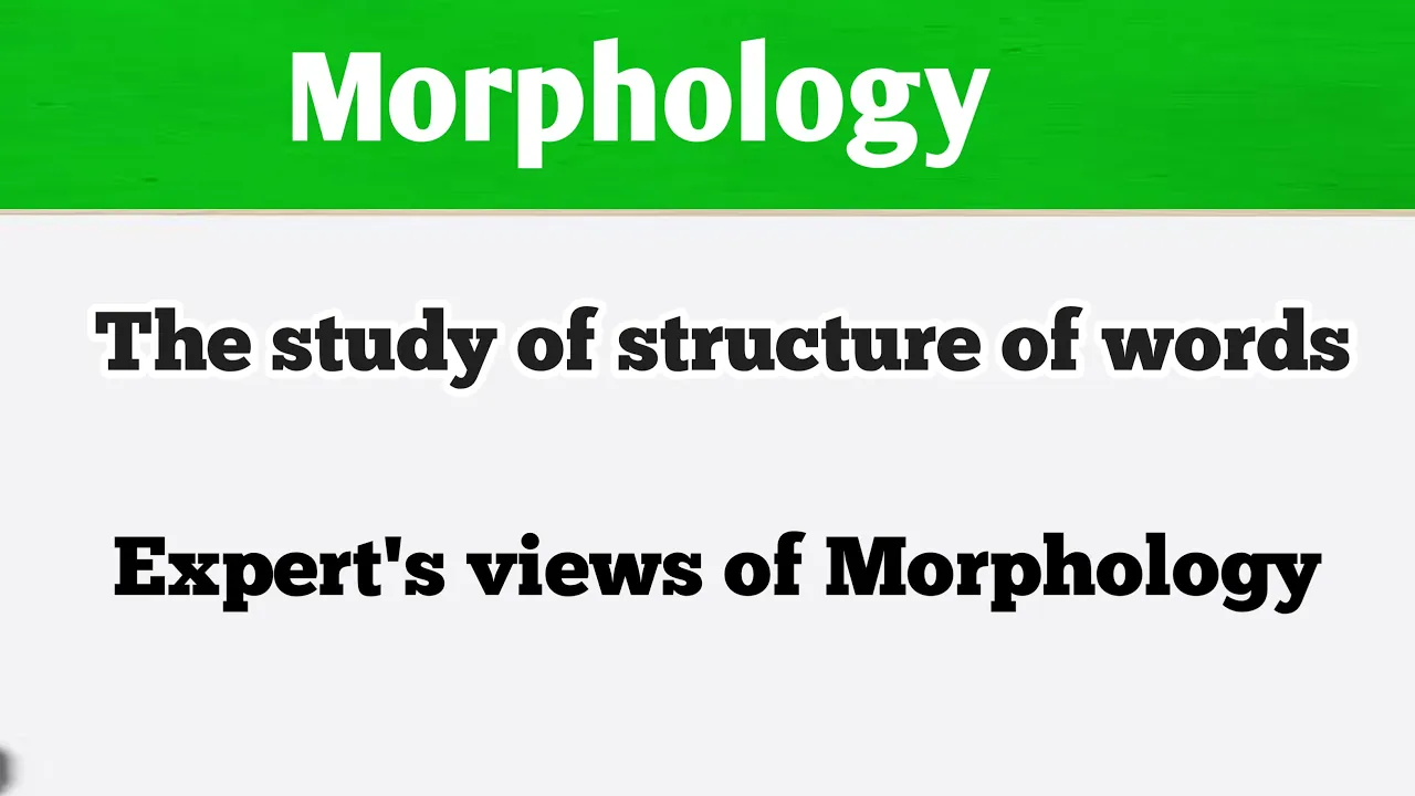 Morphology in Linguistics | The study of structure of words | Experts' definitions of Morphology