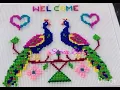 Lagu Plastic Net Wool ideas || Wall Hanging Peacock Design// Cross stitch