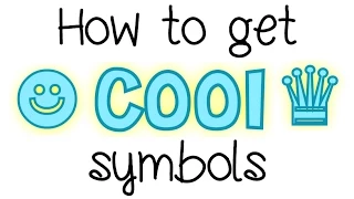 How to get cool symbols tutorial Thursday