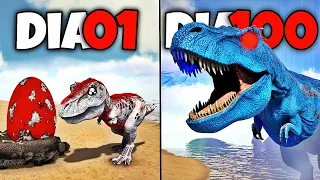 O PEQUENO DINOSSAURO REX ORFÃO EVOLUIU PARA O PODEROSO CELESTIAL TIRANOSSAURO! ARK 100 DIAS