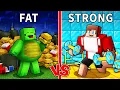 Lagu FAT vs STRONG: POOR Mikey and RICH JJ in Minecraft (Maizen)
