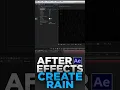 After Effects Creating a simple rain effect with the CC Rainfall tool