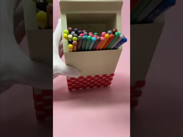 Milk Carton Pen Holder - Caddy, Desk Organization, Office Organizer, Stationery, Storage, Pencil video thumbnail