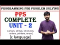 pps complete unit 2 arrays strings structures union pointers enum data type c language