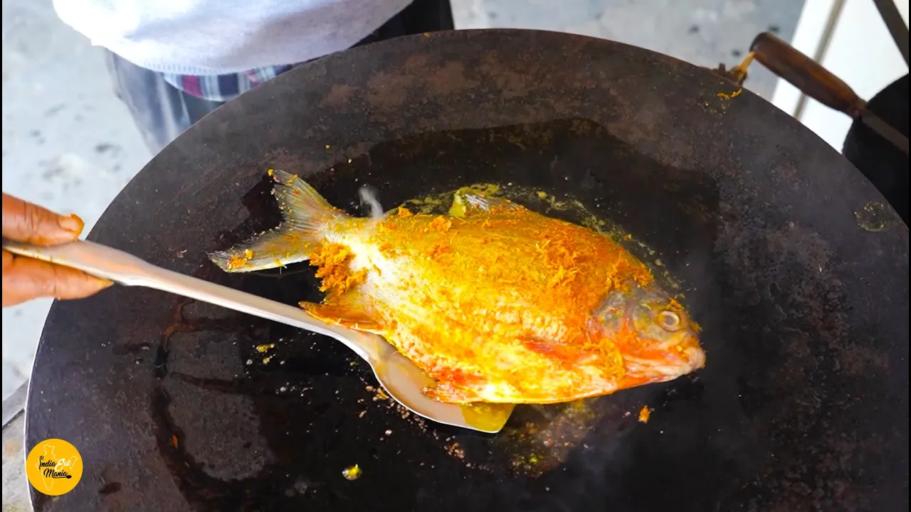 Biggest Special Pomfret Fish Tawa Fry Making In Alampur Rs. 400/- Only l Himachal Street Food