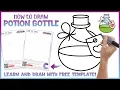 How to Draw Potion Bottle - Free Dot to Dot Connect the Dots Printable