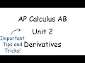 AP Calculus AB Unit 2 Review Derivatives