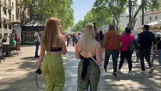 walking street of barcelona spain 4k travel vlog downtown summer break walk girls