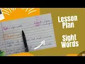 lesson plan sight words kindergarten objectives activities worksheet