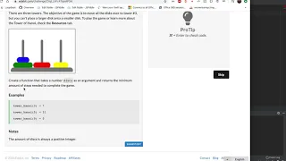 Python edabit Challenge Tower of Hanoi