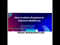 How To Handle Select Class Dropdown in Selenium-Part1