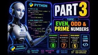 Python Programming Part 3 Even Odd Prime Numbers
