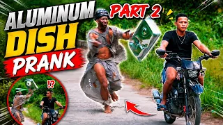 ALUMINUM DISH PRANK PART2 "PUBLIC PRANK" | Binangga ni kuya motor nya sa damuhan