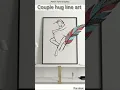 Couple hug line art using python turtle
