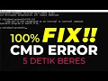 How to fix cmd error in 5 seconds Not Recognized as an Internal or